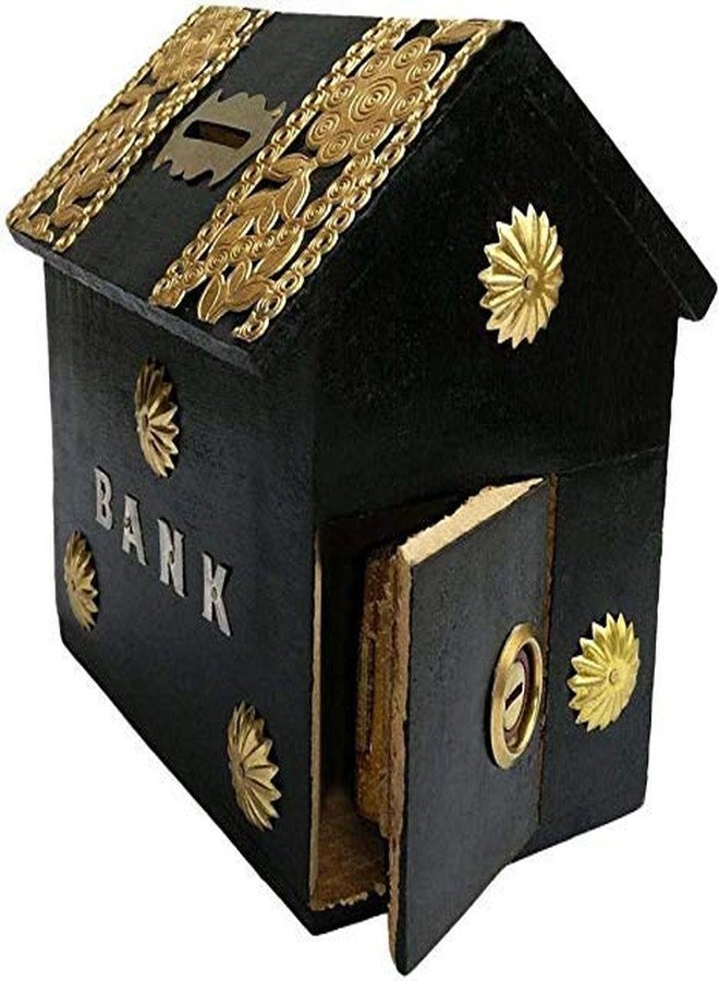 Giftoshopee Wooden Money Bank/Piggy Bank/Wooden HUT Money Bank/Money Storage Box/Coin Box/Coin Collector Box/Antique Money Bank/Saving Box/ (Black) - Image 5